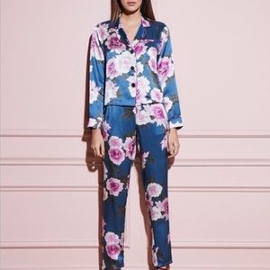 Fleur du Mal Bedroom To Boardroom Pajama Set / Caspian Blue Floral